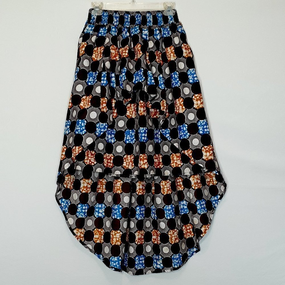 NF Boho Full Skirt w Tiers; High-Low; Crisp Cotton; Brown; One Size